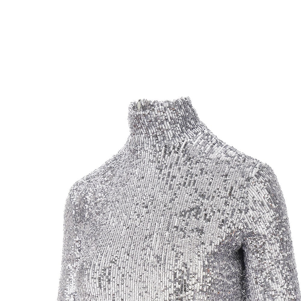 RABANNE 36 sequinned turtleneck top