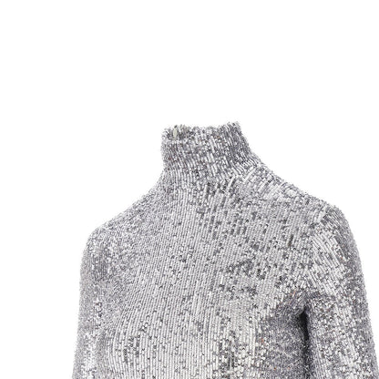 RABANNE 36 sequinned turtleneck top