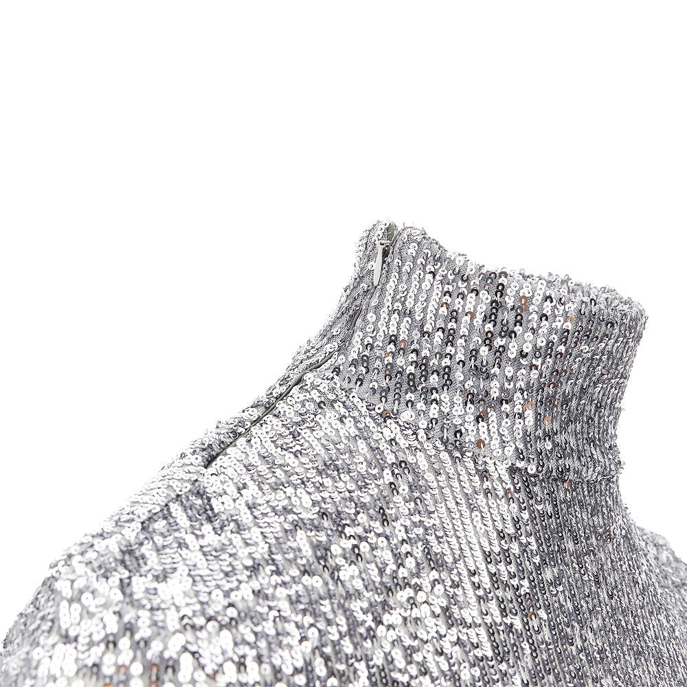 RABANNE 36 sequinned turtleneck top
