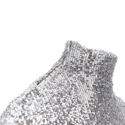 RABANNE 36 sequinned turtleneck top