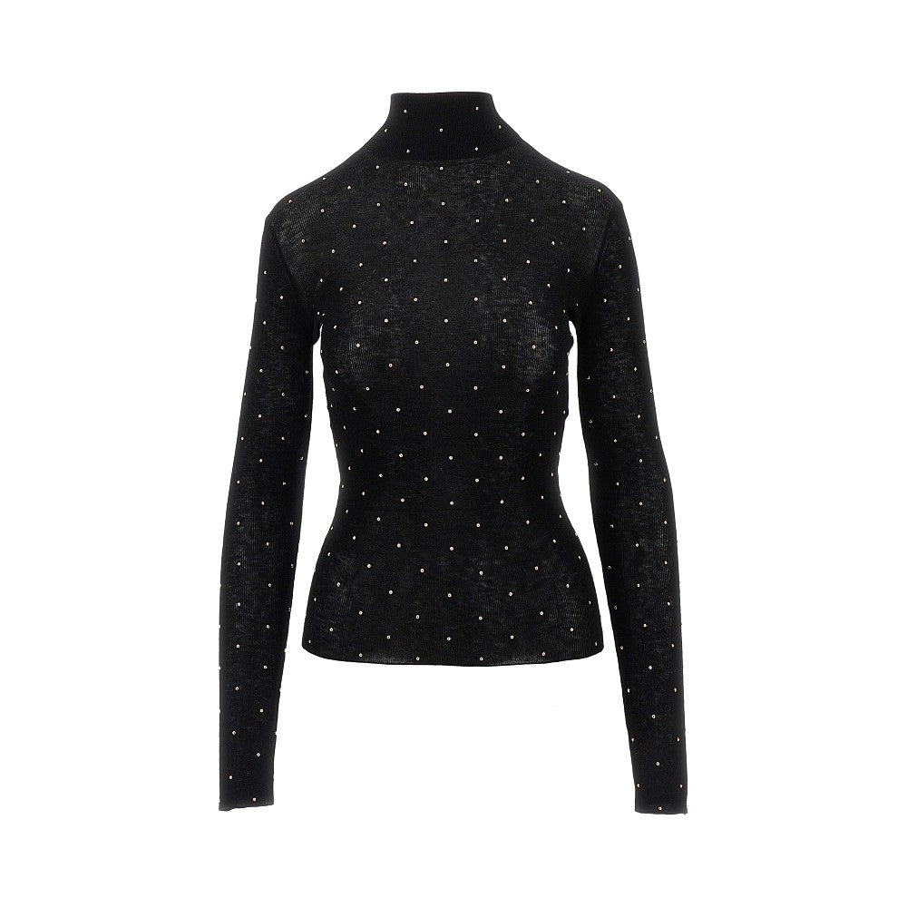 RABANNE L studded wool turtleneck top