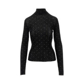RABANNE L studded wool turtleneck top