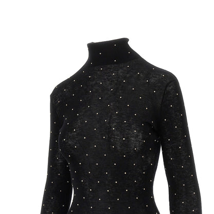 RABANNE L studded wool turtleneck top
