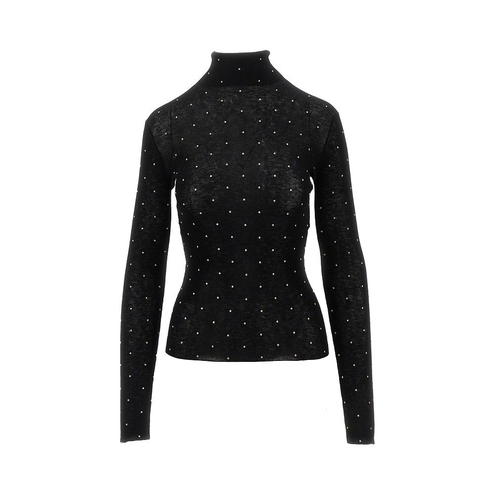 RABANNE L studded wool turtleneck top