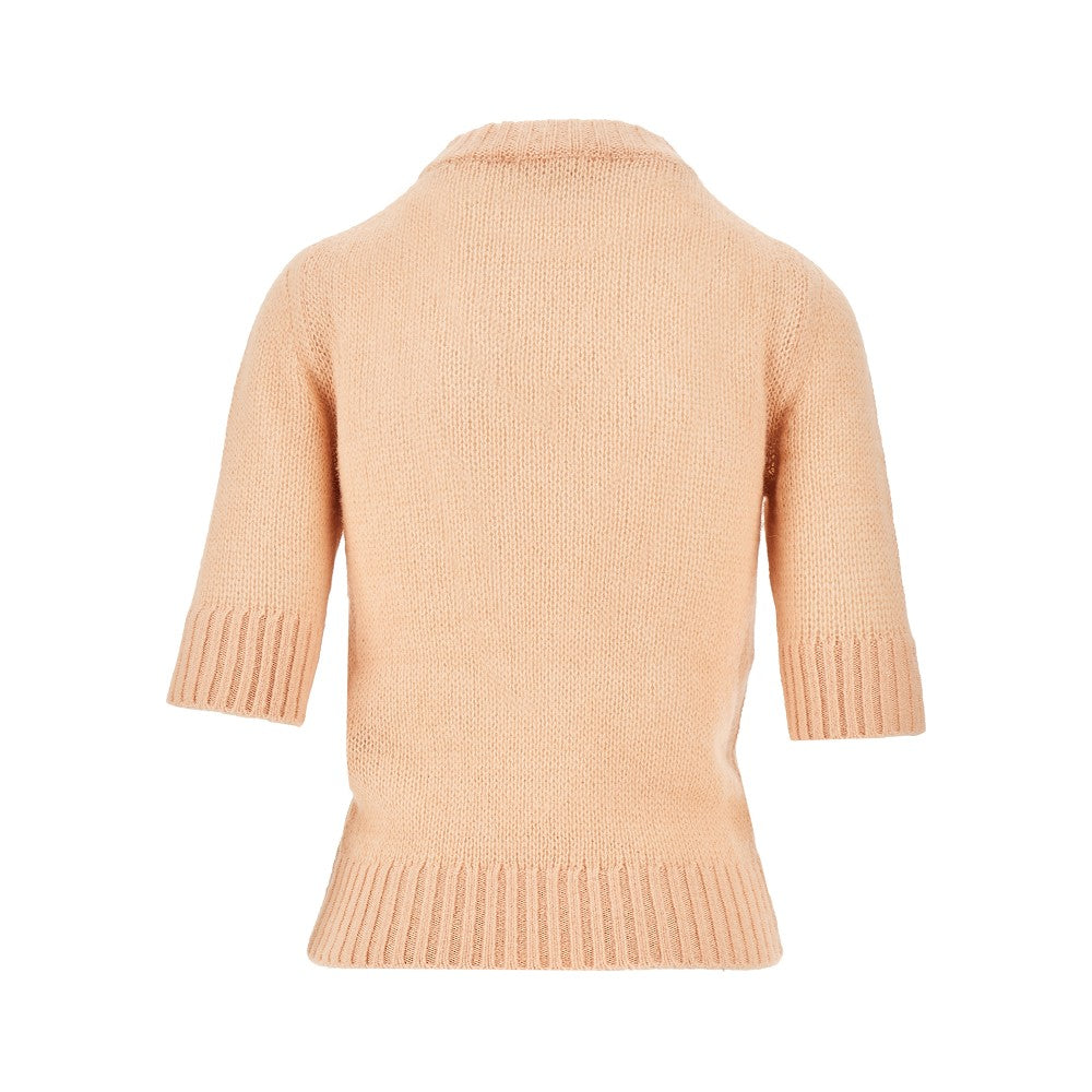 alpaca and silk sweater with logo