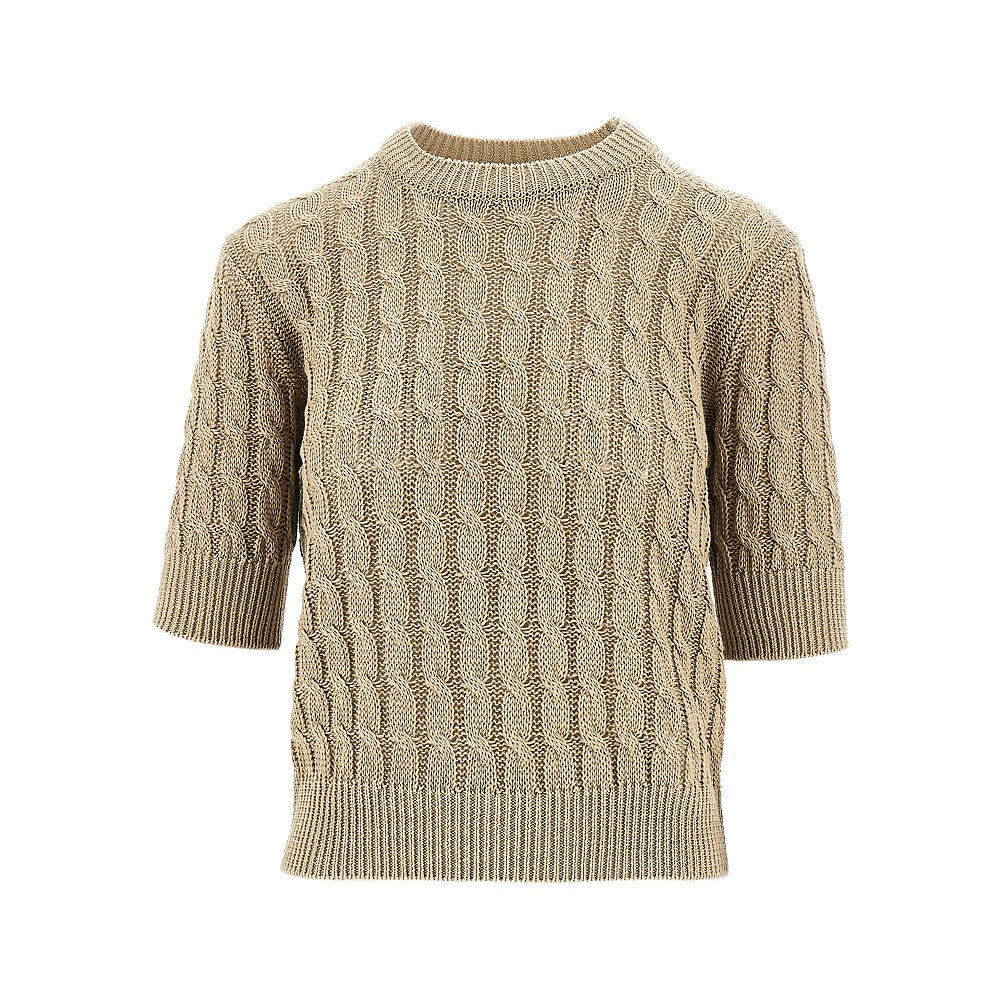 MAX MARA S linen cable knit sweater