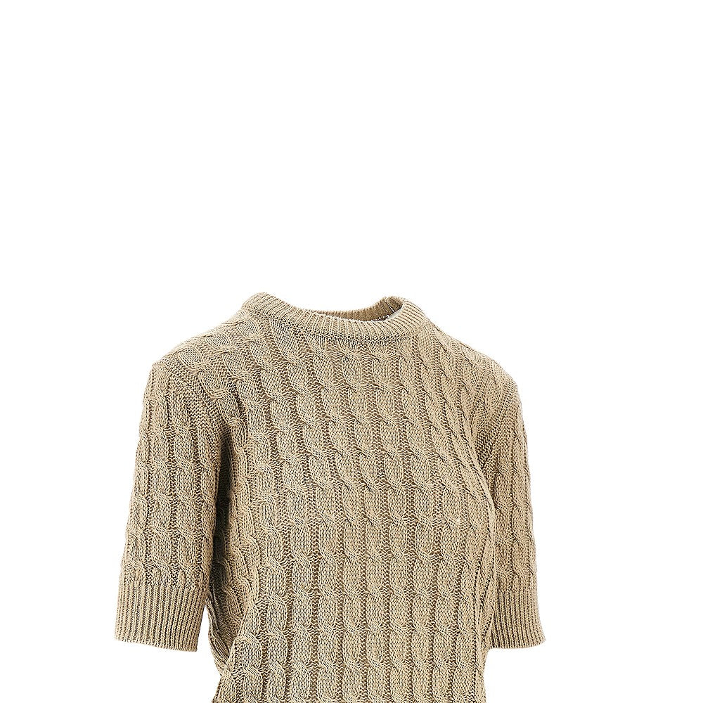 MAX MARA S linen cable knit sweater