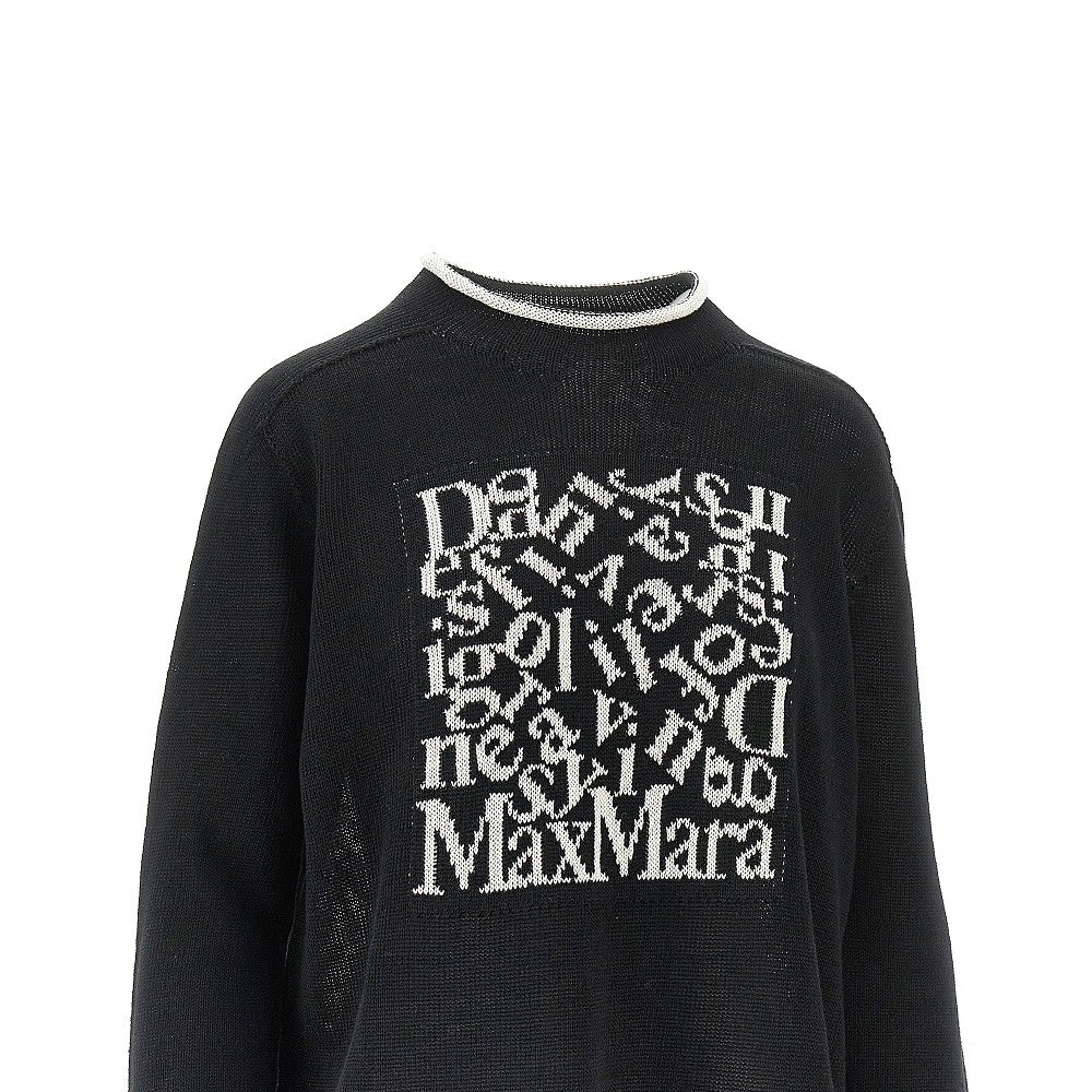 MAX MARA S M logo intarsia linen sweater