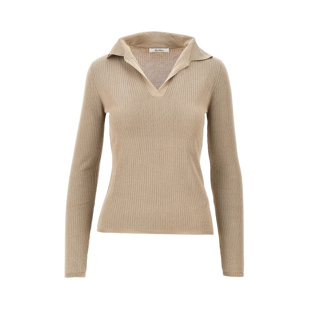 cashmere and silk-blend knitted polo shirt