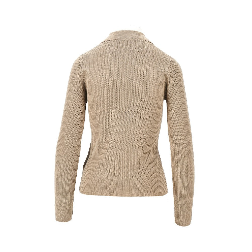 cashmere and silk-blend knitted polo shirt