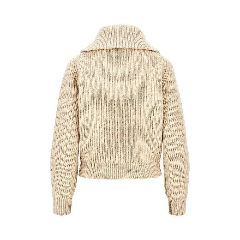 half-zip wool sweater