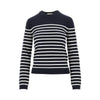 knitted sweater with striped motif
