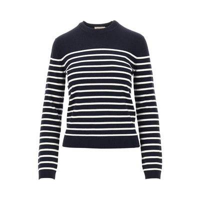 knitted sweater with striped motif