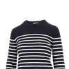 knitted sweater with striped motif