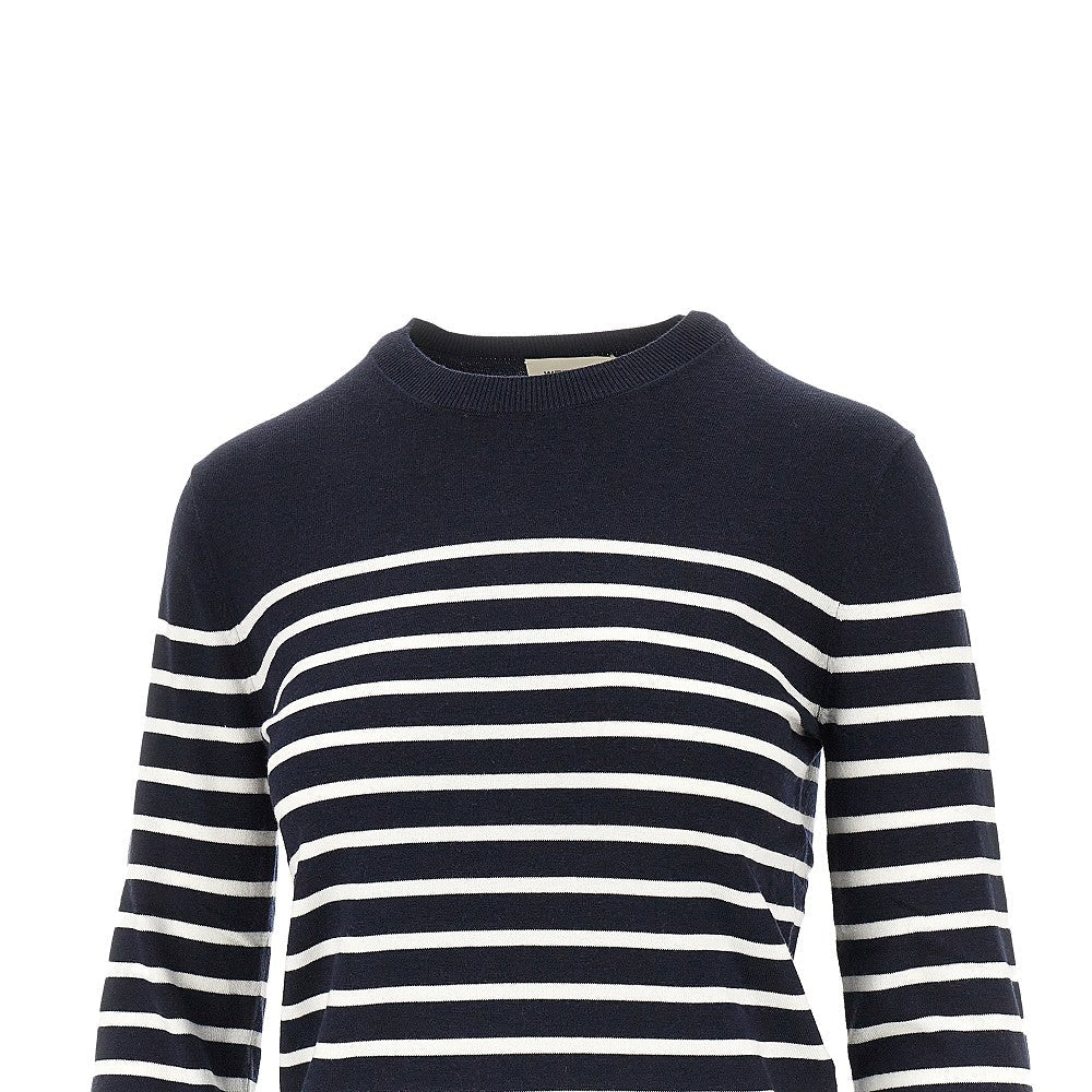 knitted sweater with striped motif