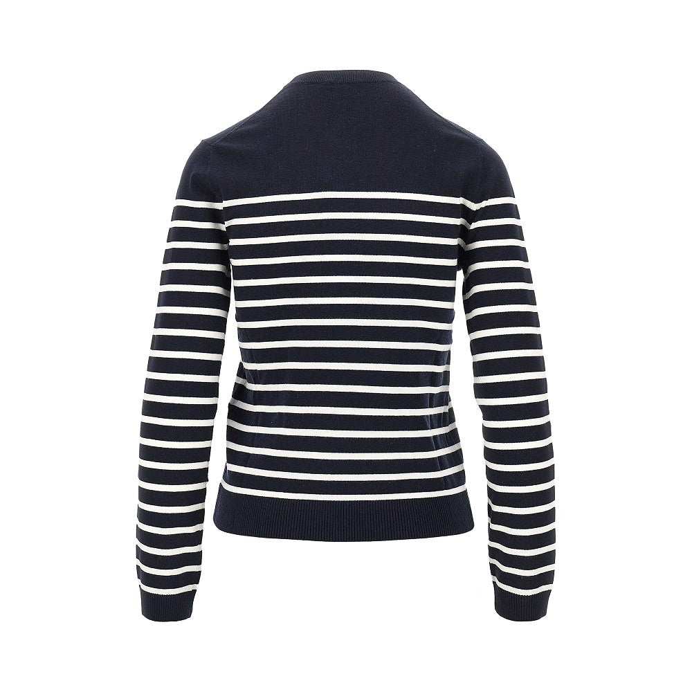 knitted sweater with striped motif