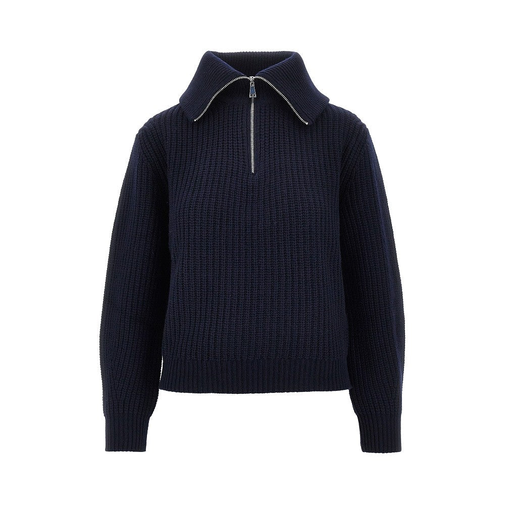 half-zip wool sweater