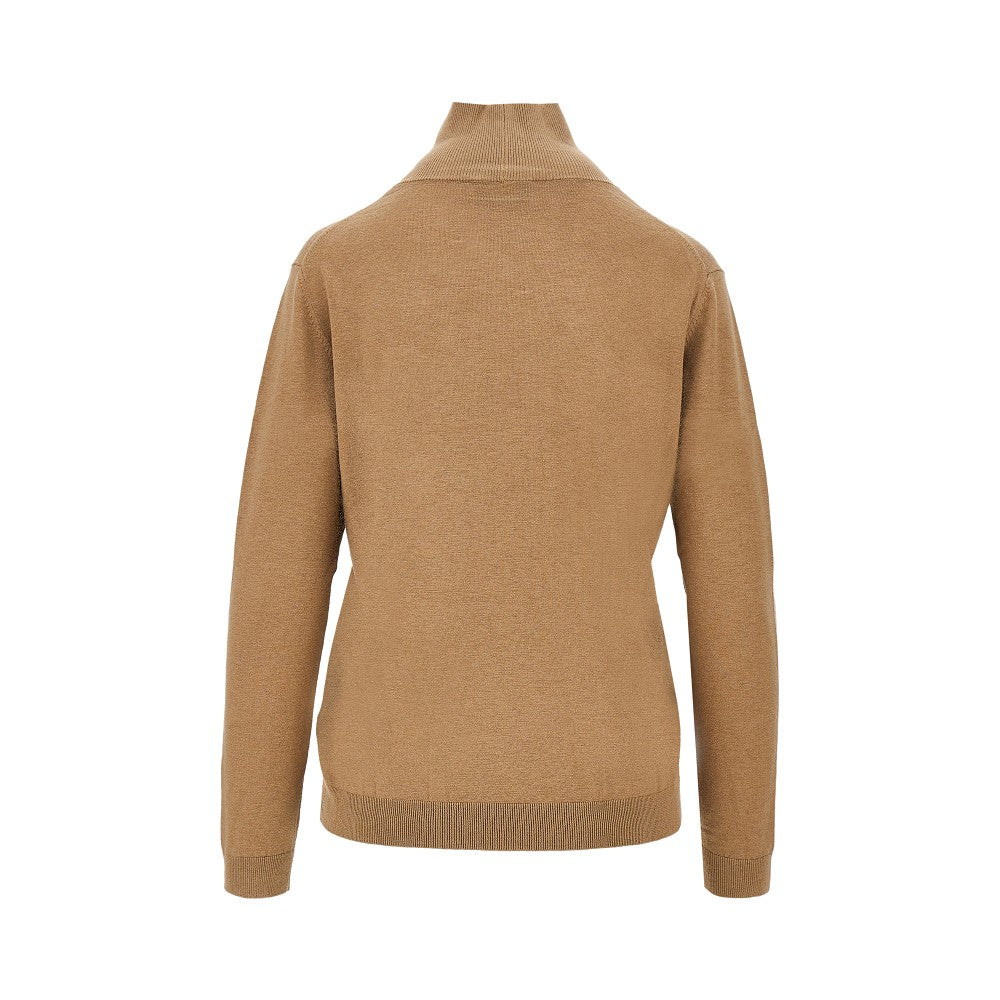 silk and wool-blend knitted turtleneck
