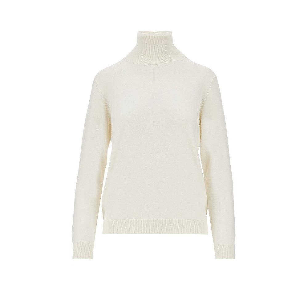 silk and wool-blend knitted turtleneck