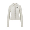 guipure collar wool cardigan