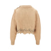 wool and cashmere cropped sweater with lace