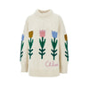 flowers intarsia oversized wool sweater