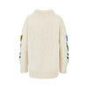 flowers intarsia oversized wool sweater
