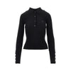 ribbed knit polo shirt
