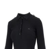 ribbed knit polo shirt
