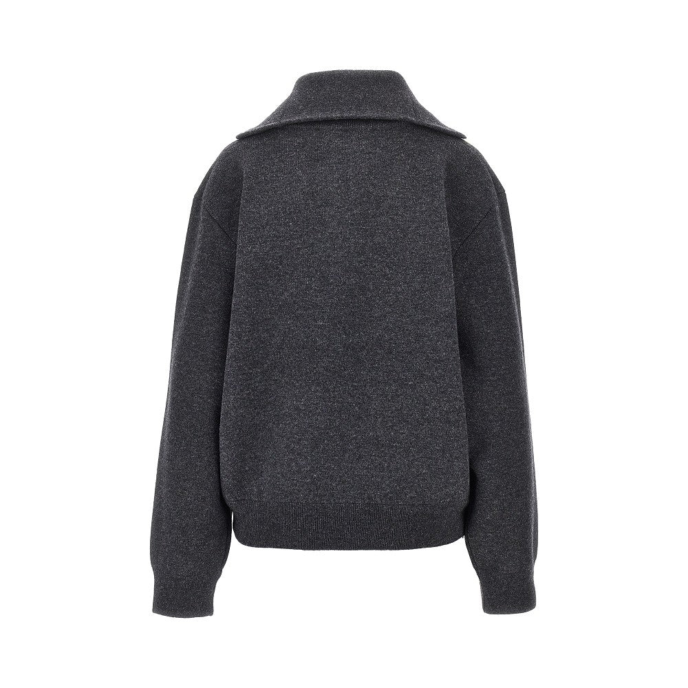 wool and cashmere half-zip sweater