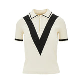 VALENTINO S cotton polo shirt with v inlay