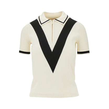 VALENTINO S cotton polo shirt with v inlay