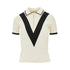 VALENTINO S cotton polo shirt with v inlay