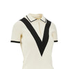 cotton polo shirt with v inlay