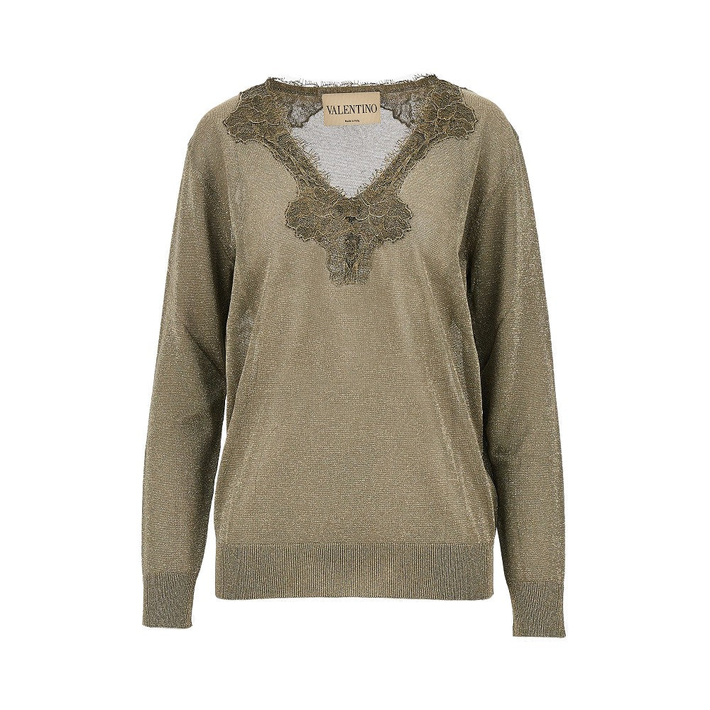 lurex sweater with lace
