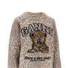 wool-blend sweater with leopard motif