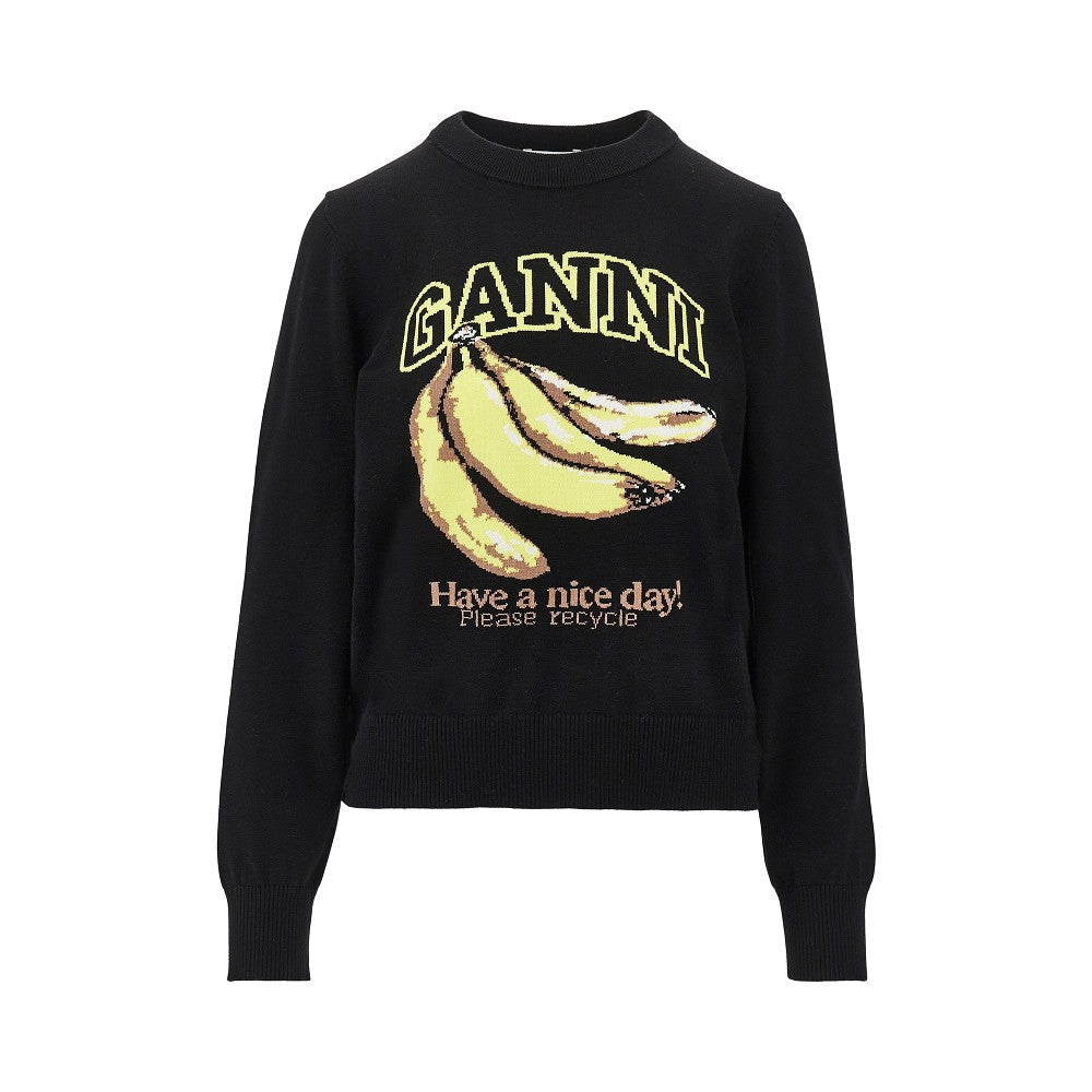 GANNI XS cotton knitting banana sweater
