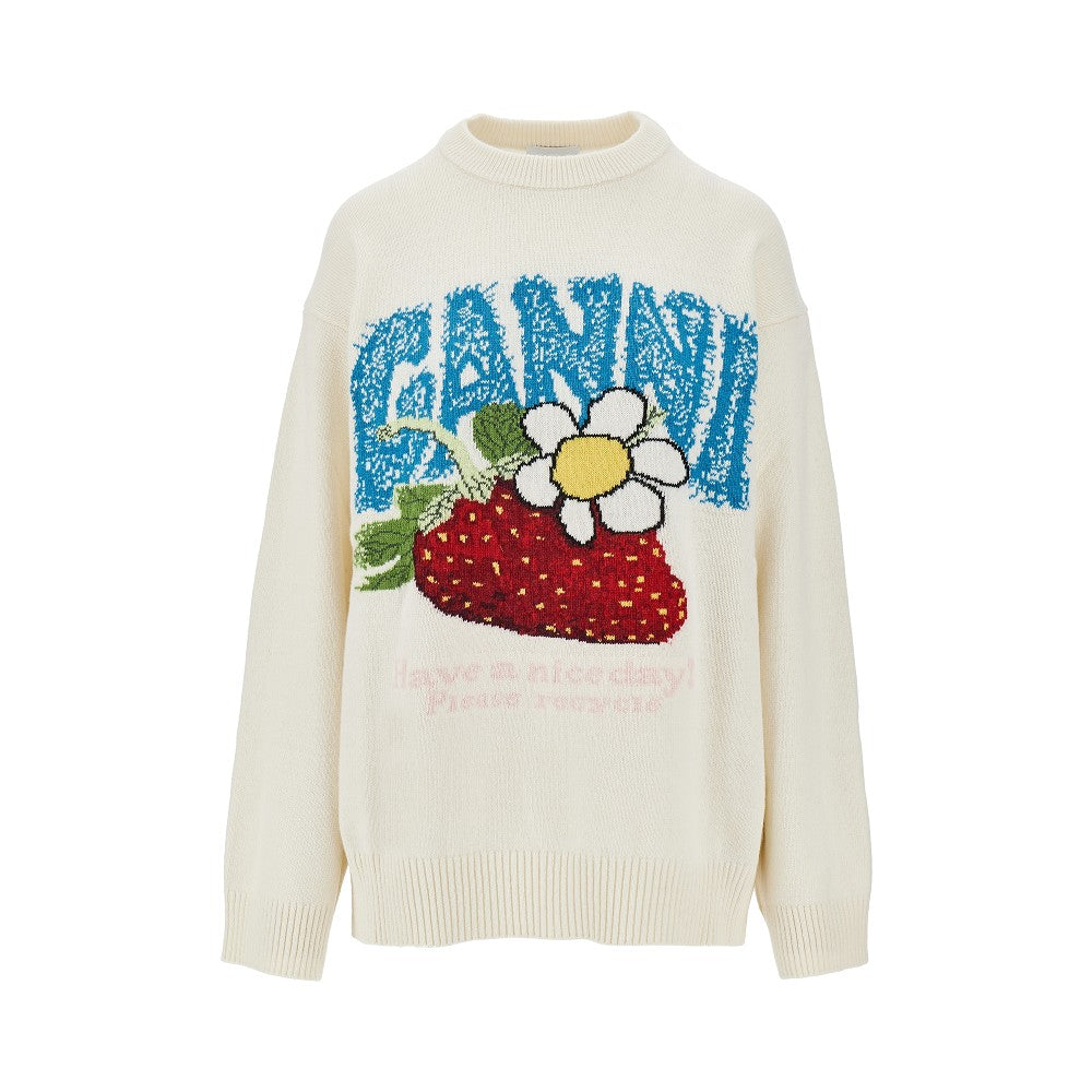 pullover in misto lana strawberry