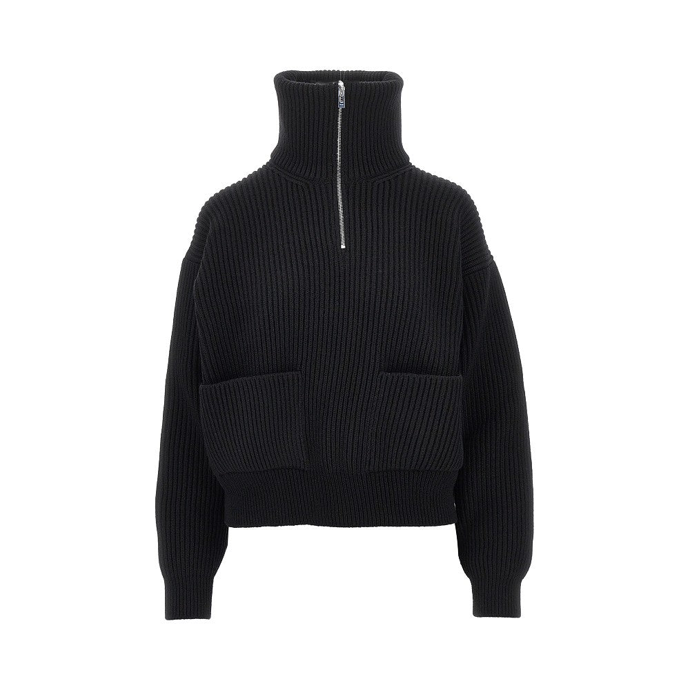 wool and cashmere trucker sweater