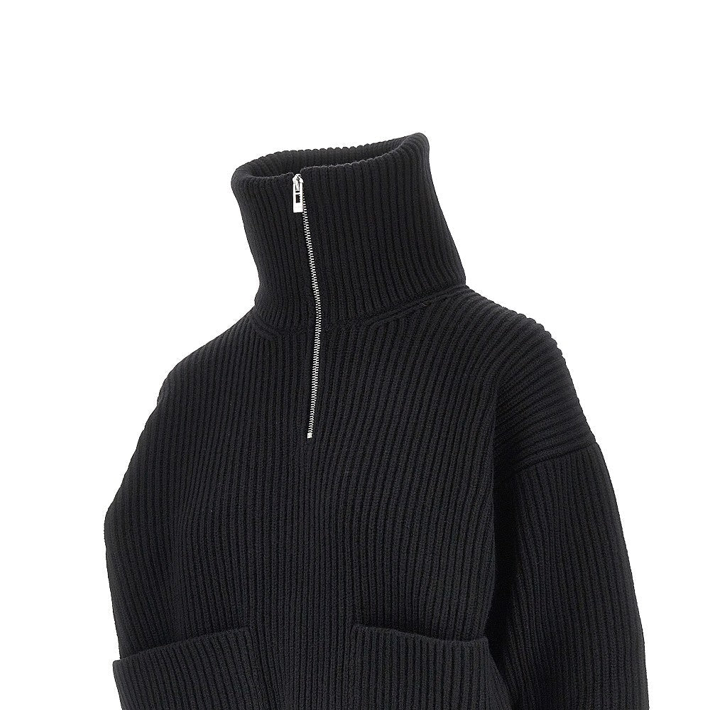 wool and cashmere trucker sweater