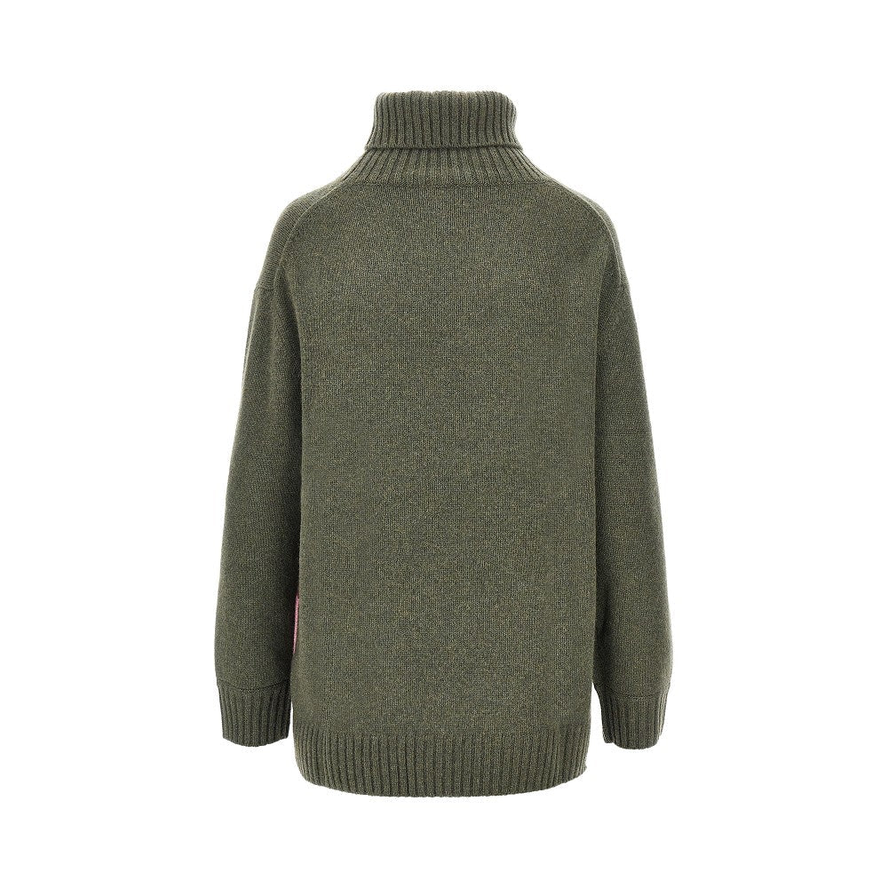 lozenge cashmere turtleneck sweater