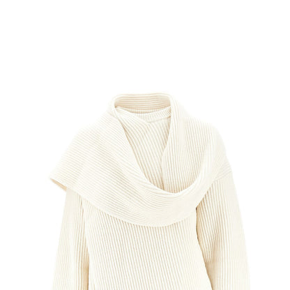 JIL SANDER 38 wool sweater with scarf detail