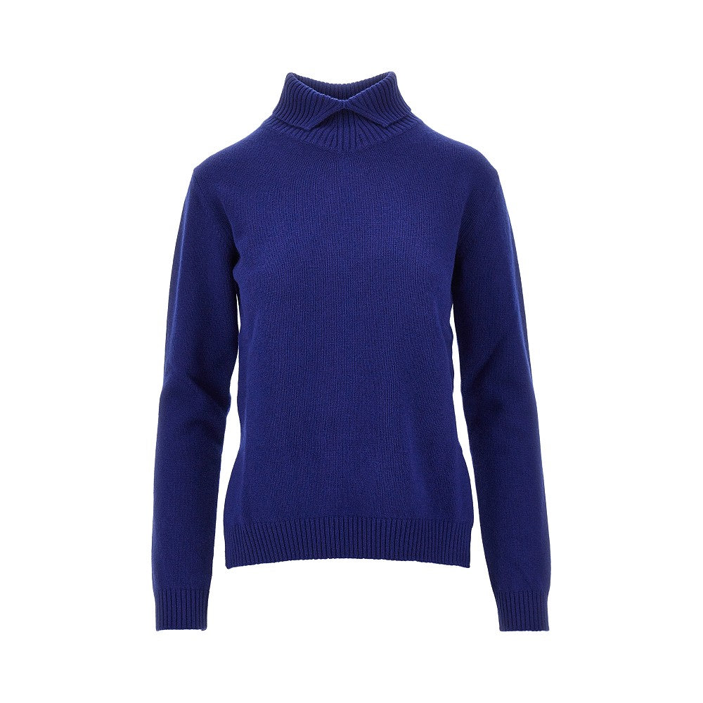 JIL SANDER 40 split collar wool sweater