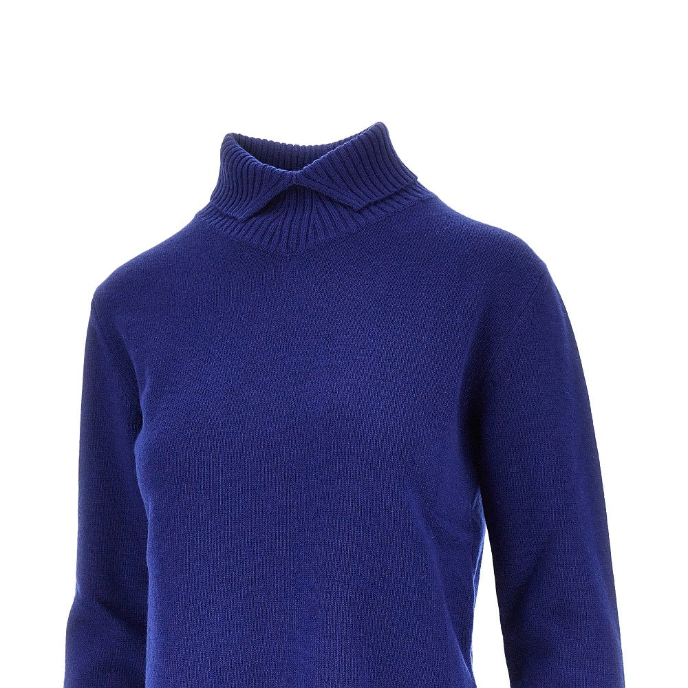 JIL SANDER 40 split collar wool sweater