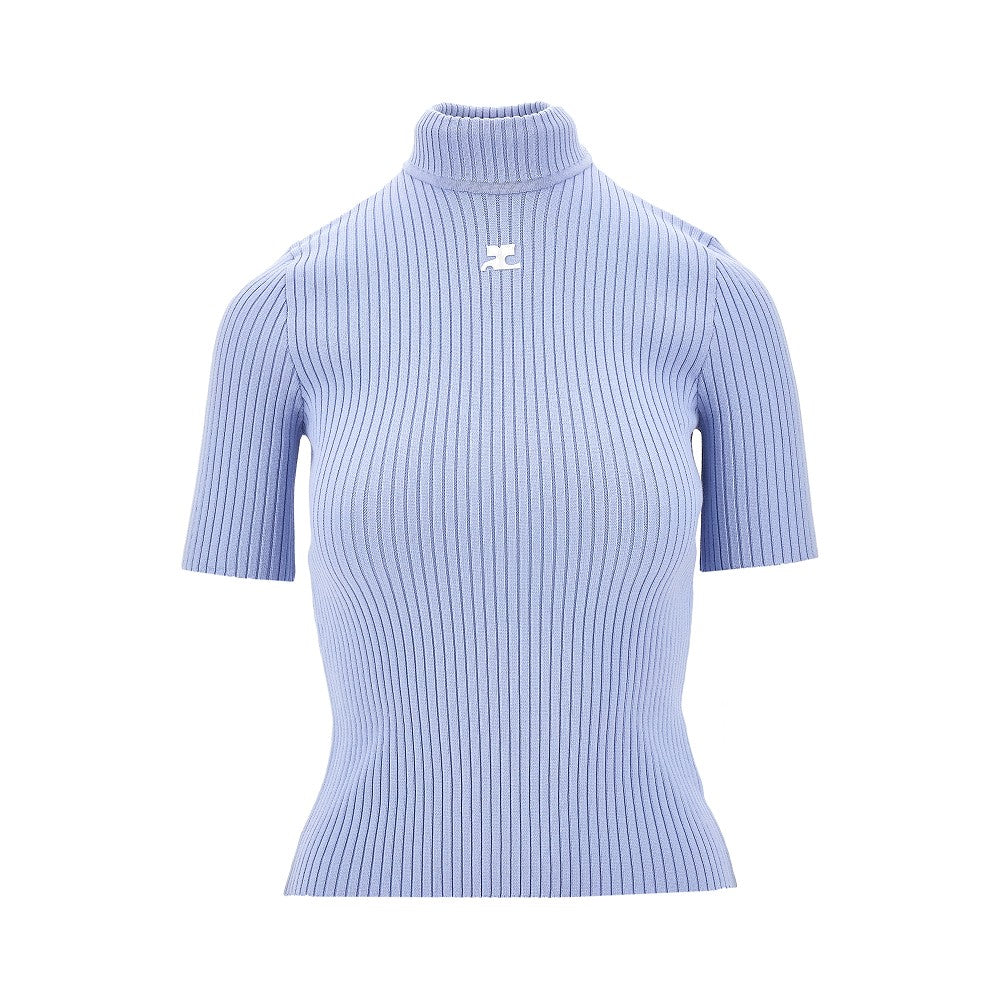 COURREGES M short-sleeved reedition ribbed knit top