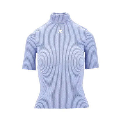 COURREGES M short-sleeved reedition ribbed knit top