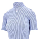 COURREGES M short-sleeved reedition ribbed knit top