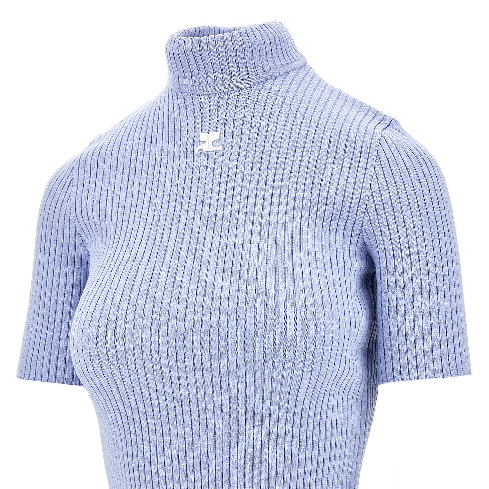 COURREGES M short-sleeved reedition ribbed knit top