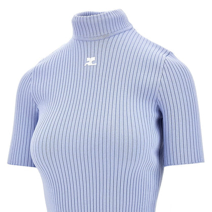 COURREGES M short-sleeved reedition ribbed knit top