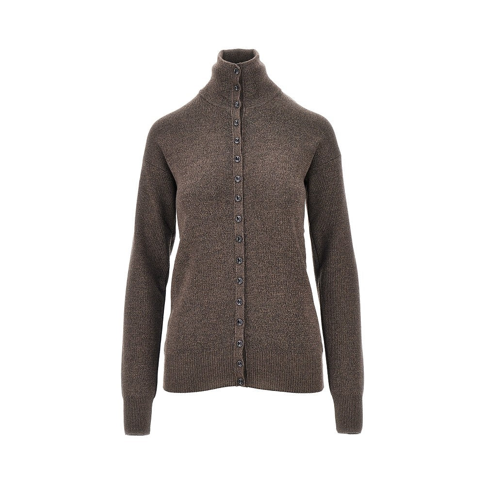 buttoned merino wool top